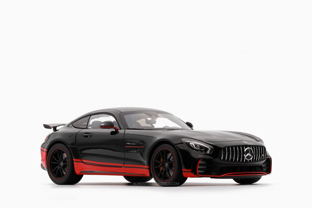 Mercedes-Benz AMG GT R Black with Red Stripes 1:18 by Almost Real