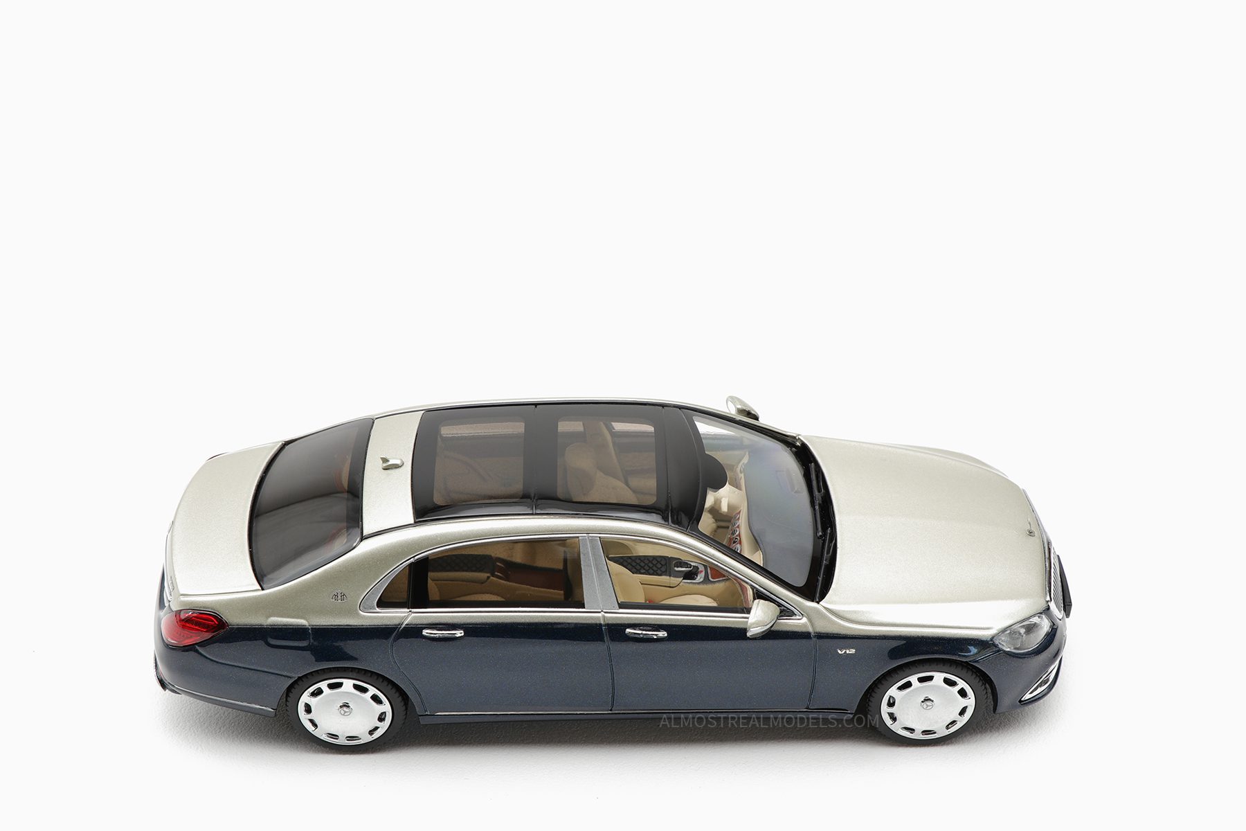 Mercedes-Maybach S-Class - 2019 - Anthracite Blue/Aragonite Silver 1:43 by Almost Real