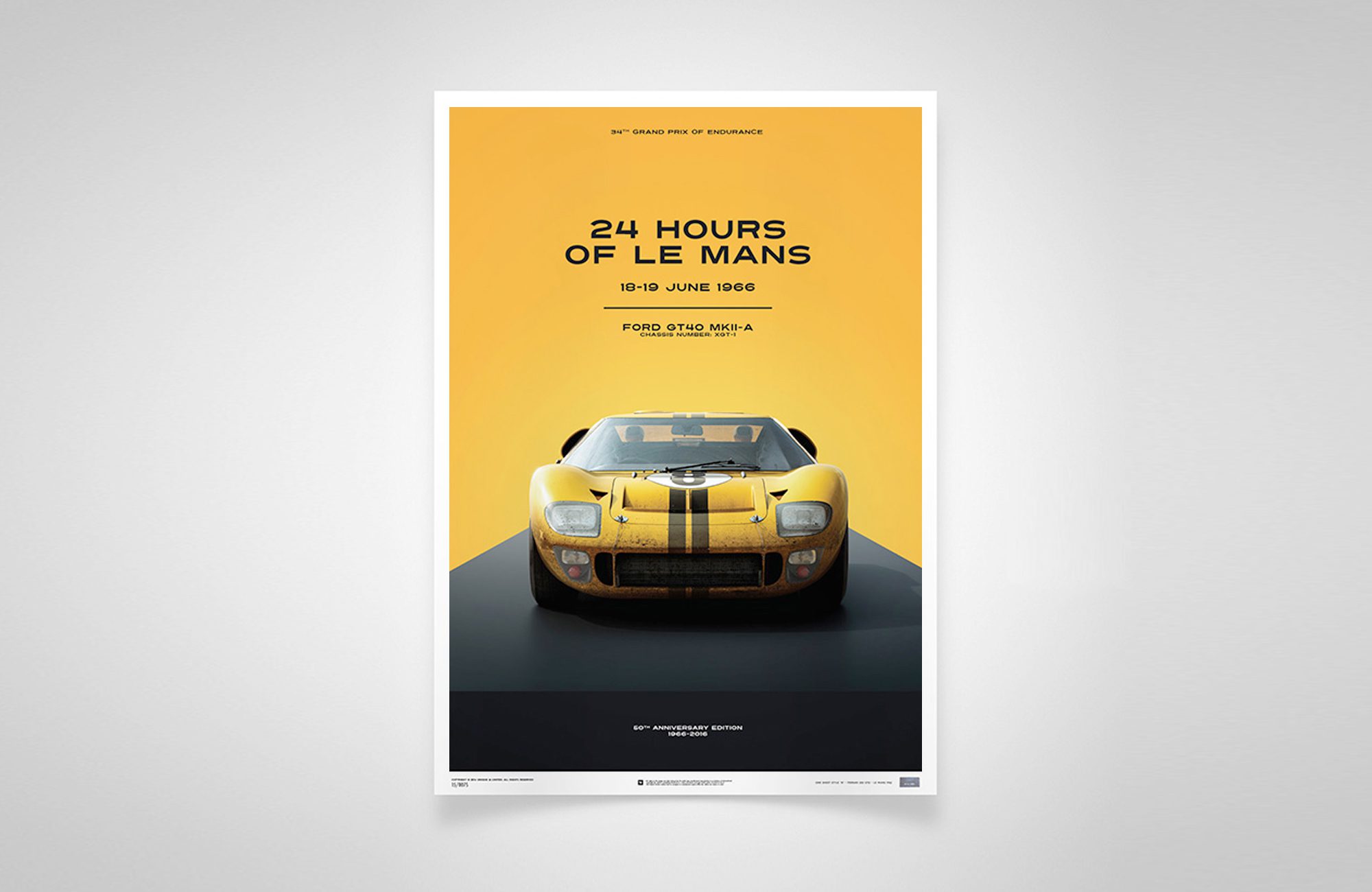 Ford GT40 Yellow - Print
