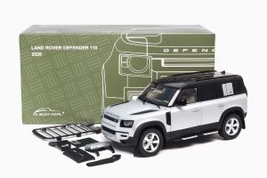 Land Rover Defender 110 2020 Satin Indus Silver 1:18 by Almost Real