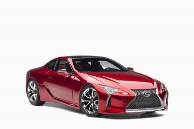 Lexus LC 500, Radiant Red Metallic/Dark Rose Interior 1:18 by AutoArt