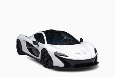 McLaren P1, Alaskan Diamond White w/Blue/Black Interior 1:18 by AutoArt